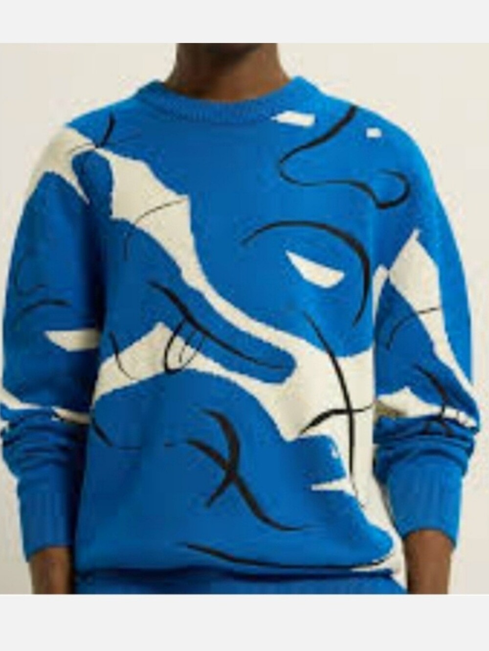 🆕️ ZARA & JAIME HAYON Colab Cotton Blend Abstract Oversized Pullover Sweater